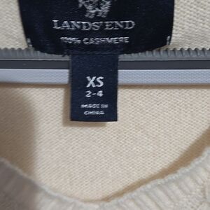 Lands' End Cream V-Neck Sweater